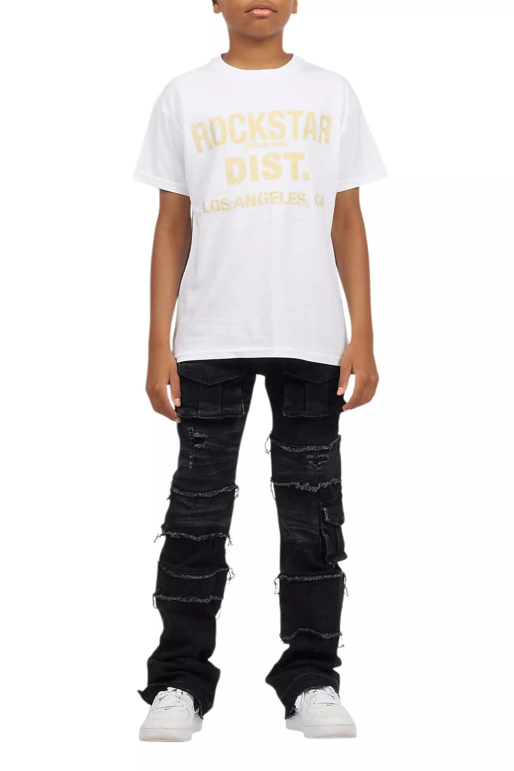 Boys Folant Dark Grey Stacked Flare Jean
