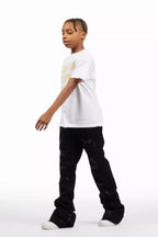 Boys Holibert Jet Black Stacked Flare Jean
