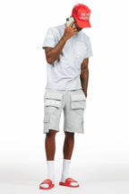 Jash Heather Grey/White Short Set