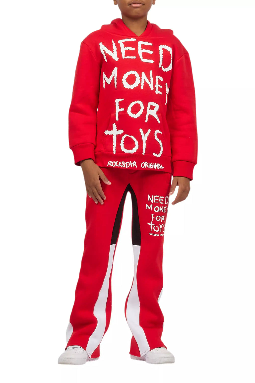Boys M4 Toys Red/White Hoodie Stacked Flare Track Set