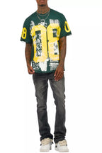 Grill Dark Green/Yellow Graphic Oversized T-Shirt