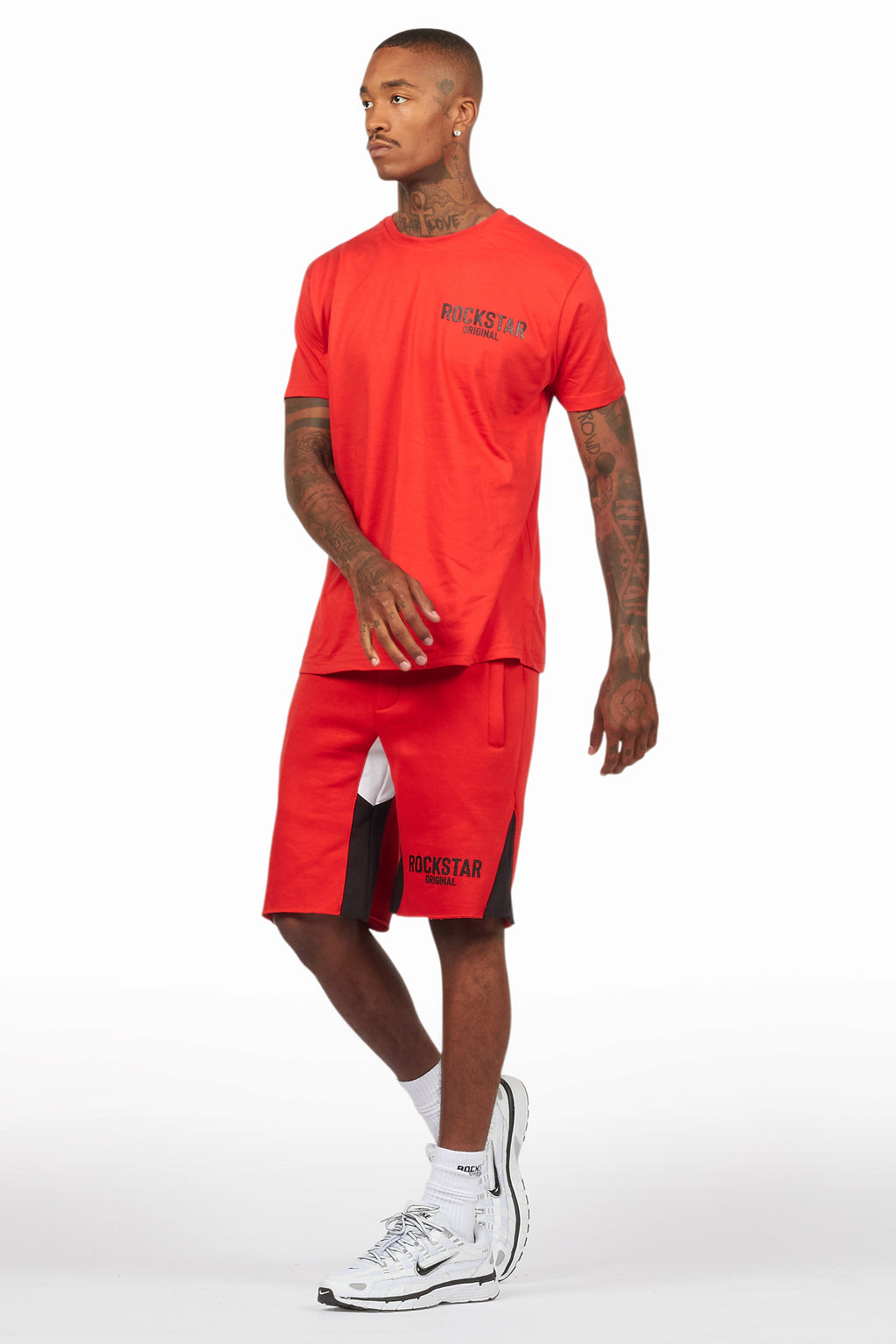 Sana Red Relaxed T-Shirt/Short Set