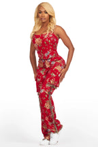 Marionna Red Tapestry Stacked Pant