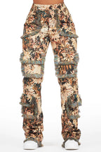 Takecia Black Tapestry Stacked Pant