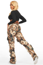 Takecia Black Tapestry Stacked Pant