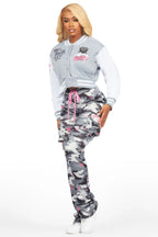 Tashara Heather Grey Varsity Jacket