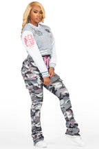 Tashara Heather Grey Varsity Jacket