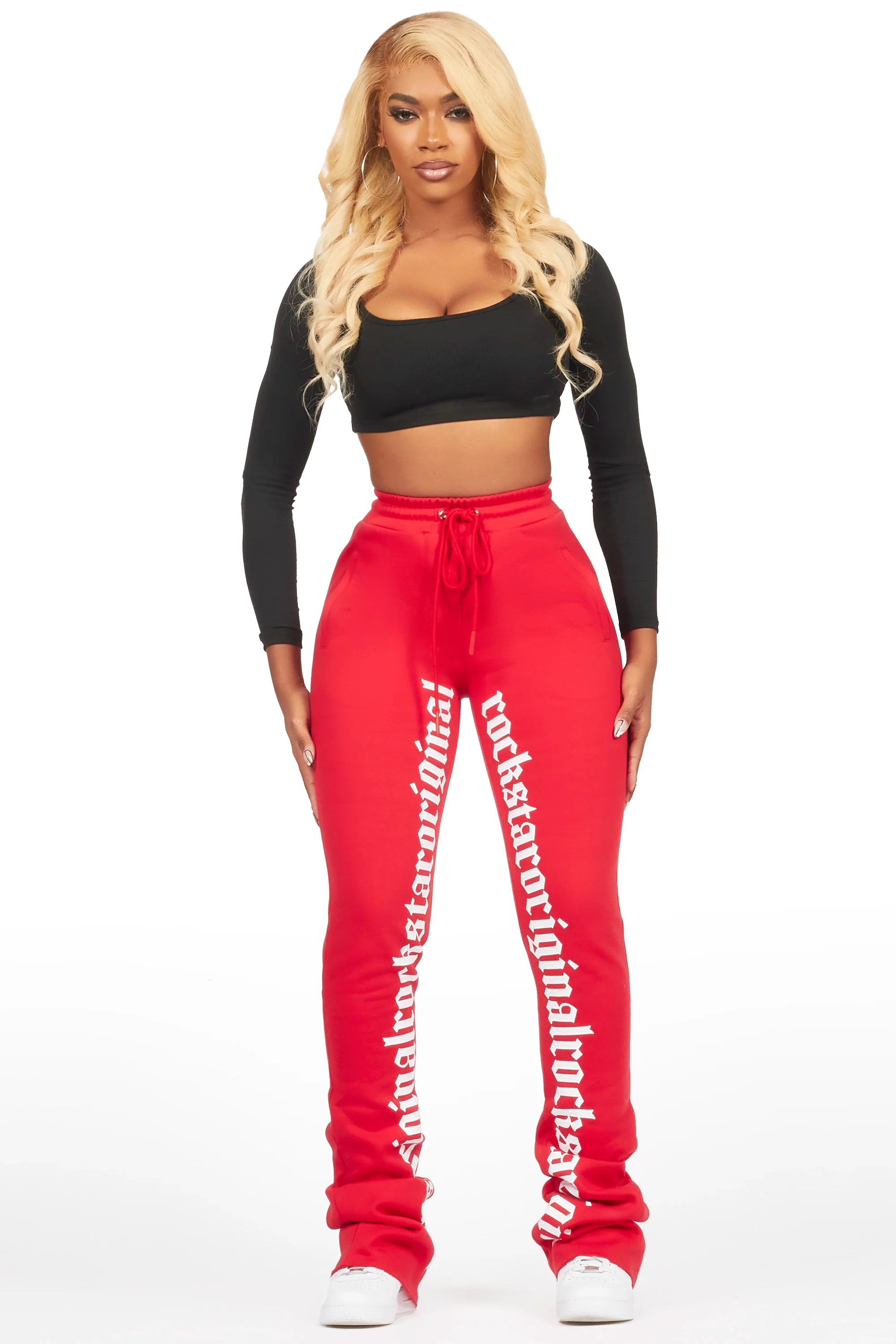 Blakely Red Super Stacked Pant