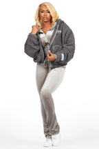 Lonia Grey Sherpa Jacket