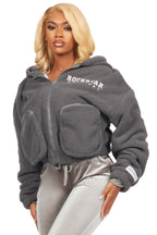 Lonia Grey Sherpa Jacket