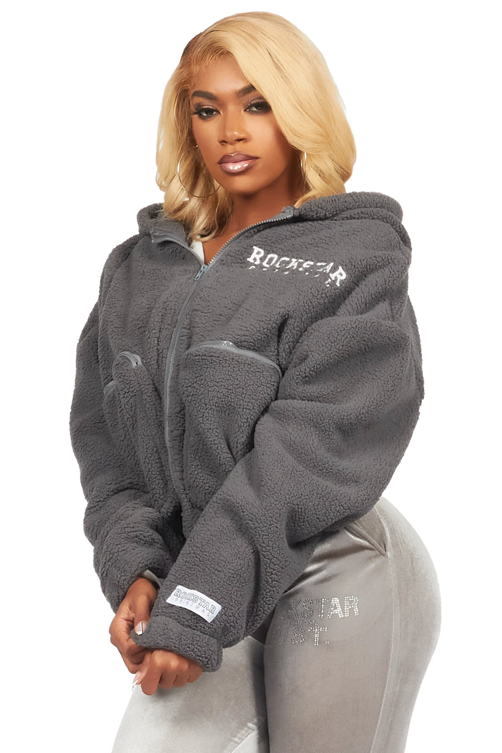 Lonia Grey Sherpa Jacket