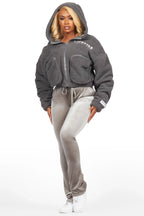 Lonia Grey Sherpa Jacket