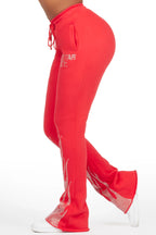 Anastesia Red Stacked Track Pant