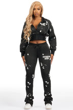 Maxine Black Tricot Stacked Trackset