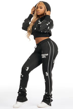 Maxine Black Tricot Stacked Trackset