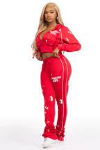 Maxine Red Tricot Stacked Trackset