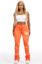 Selah Orange Stacked Track Pant