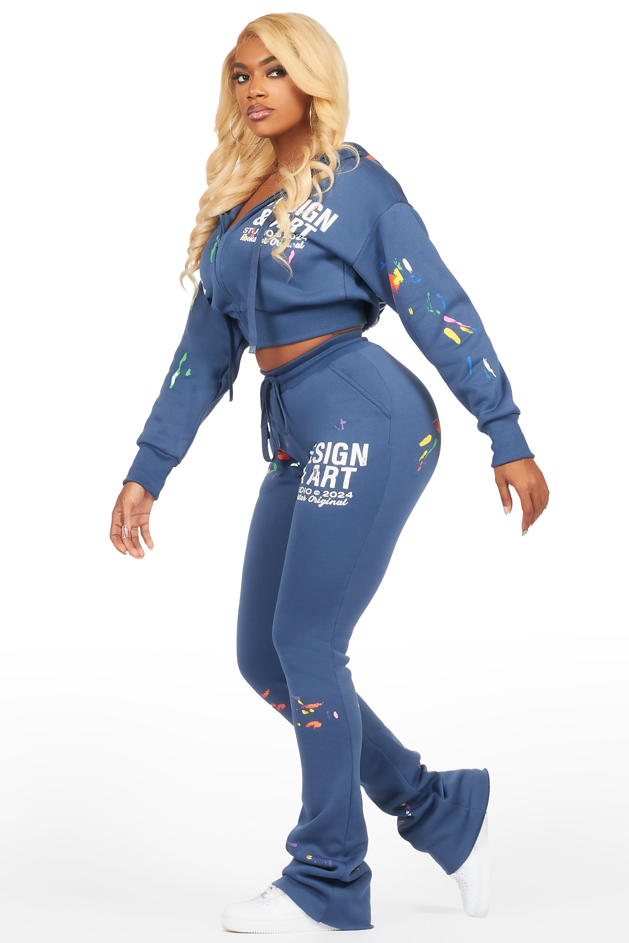 Kristiane Navy Crop Super Stacked Trackset