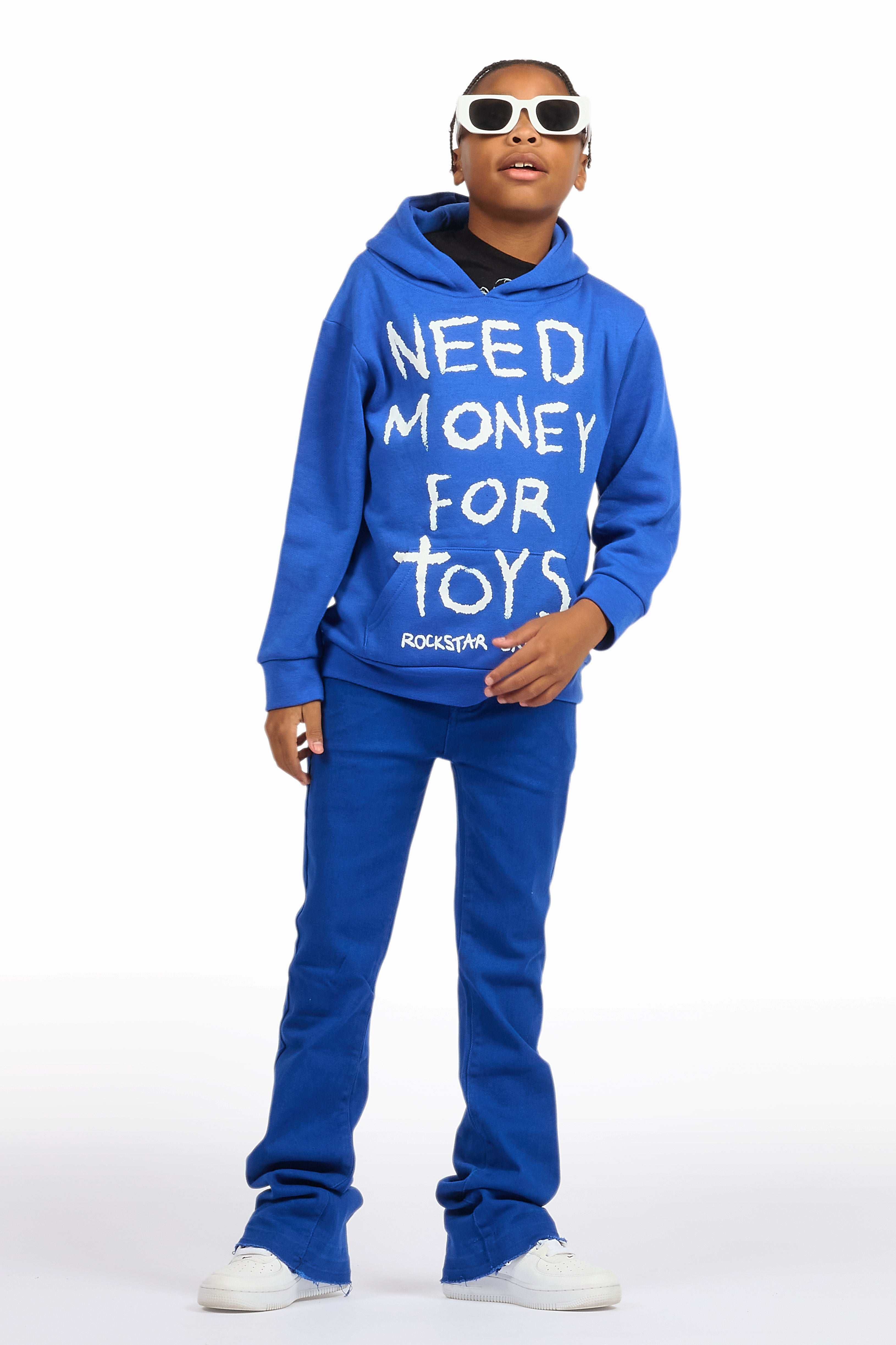 Boys M4 Toys Royal Blue/White Graphic Hoodie