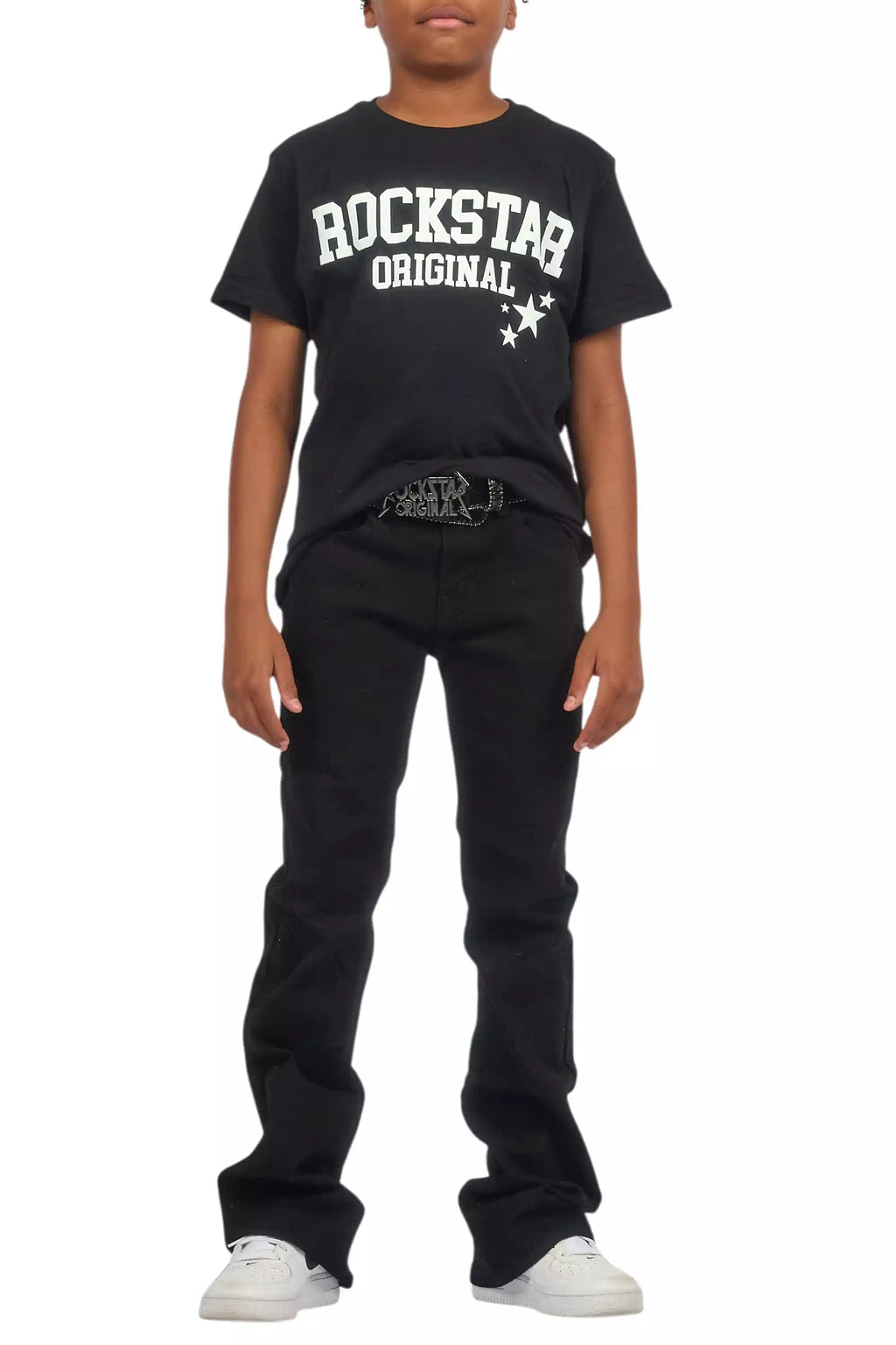 Boys Drick Jet Black Regular Fit Flare Jean