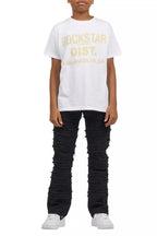 Boys Natari Black Flare Frayed Jean