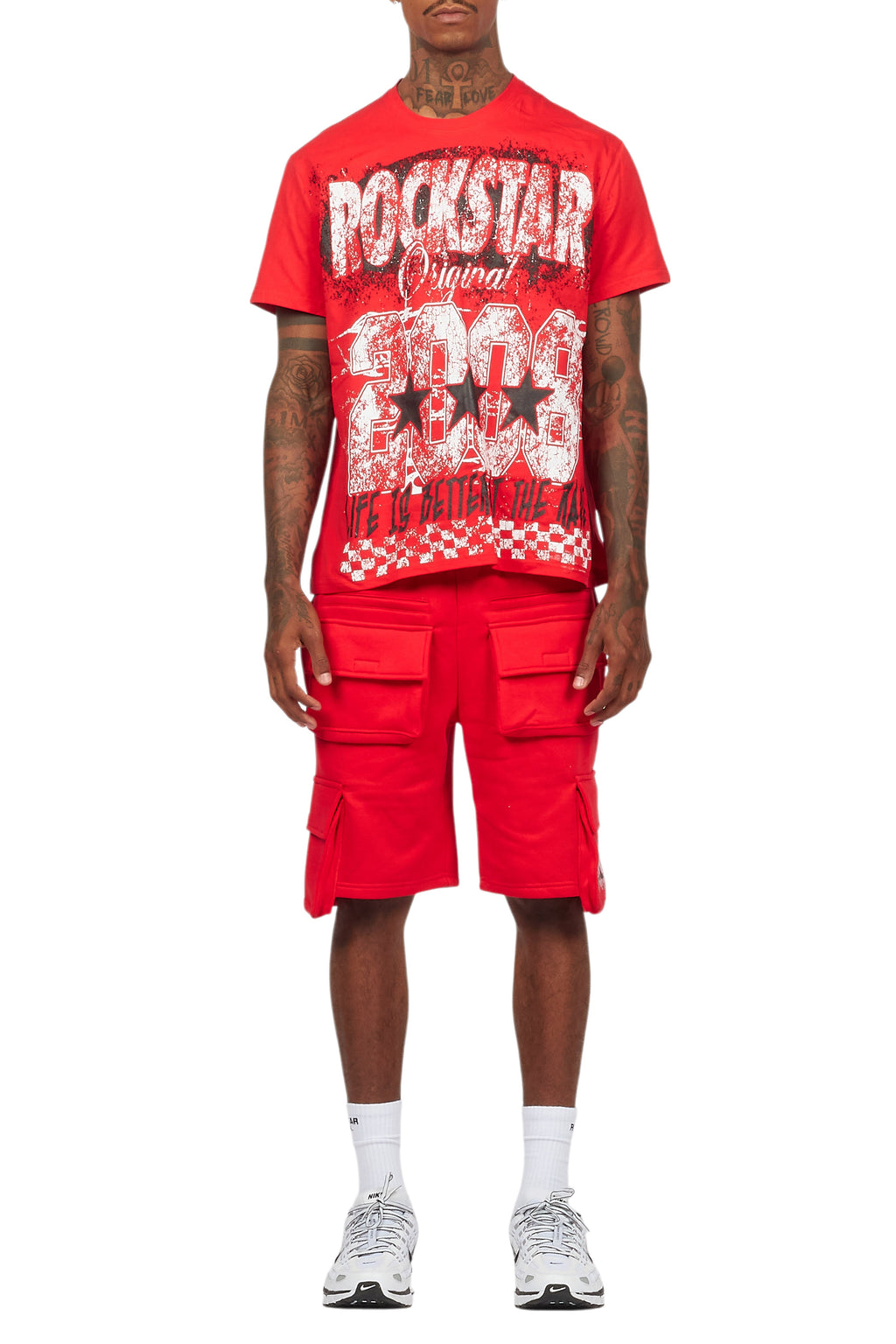 Racing Grung Red/Black T-Shirt Cargo Shorts Set