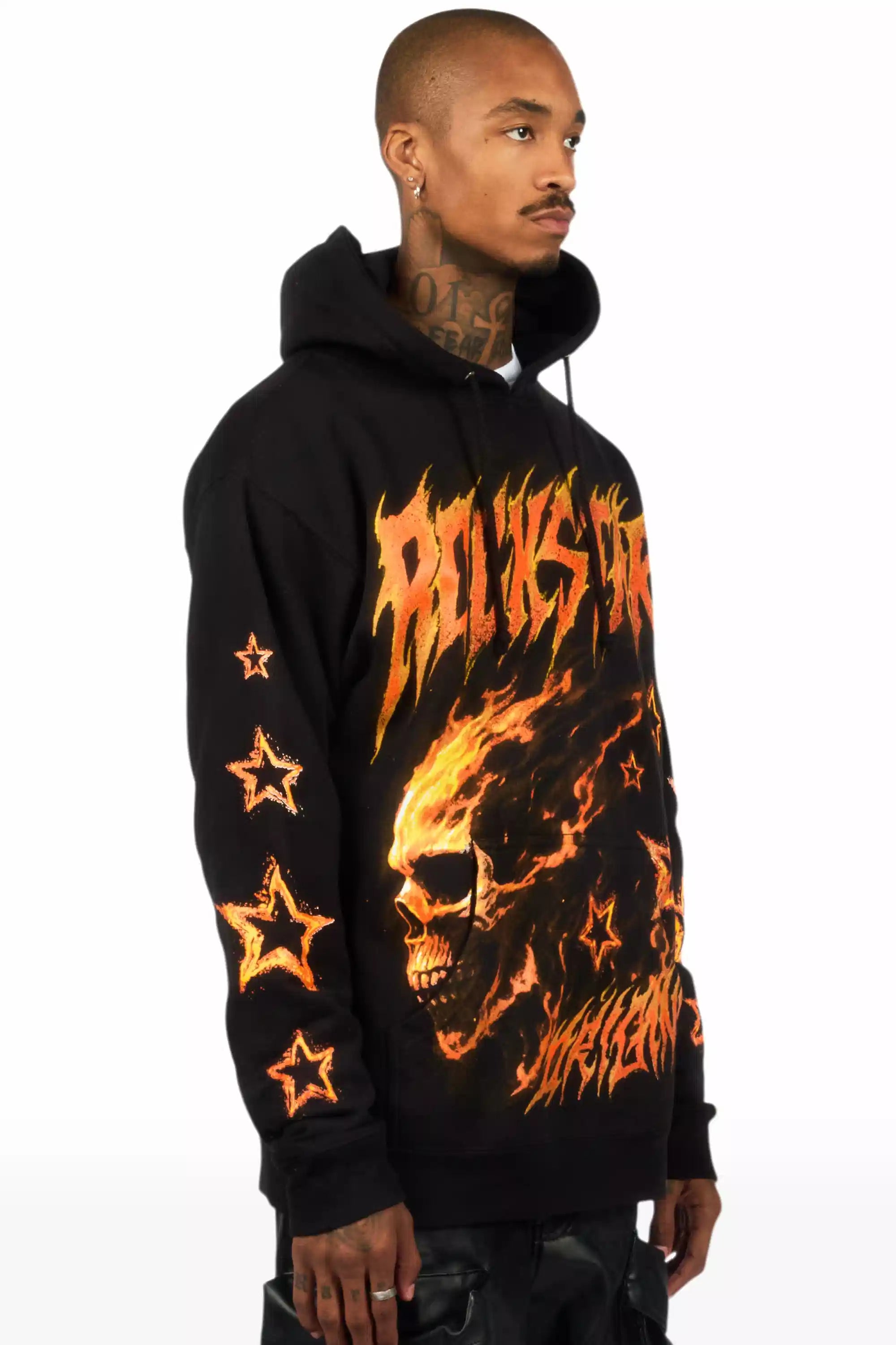 Nelz Black Graphic Hoodie