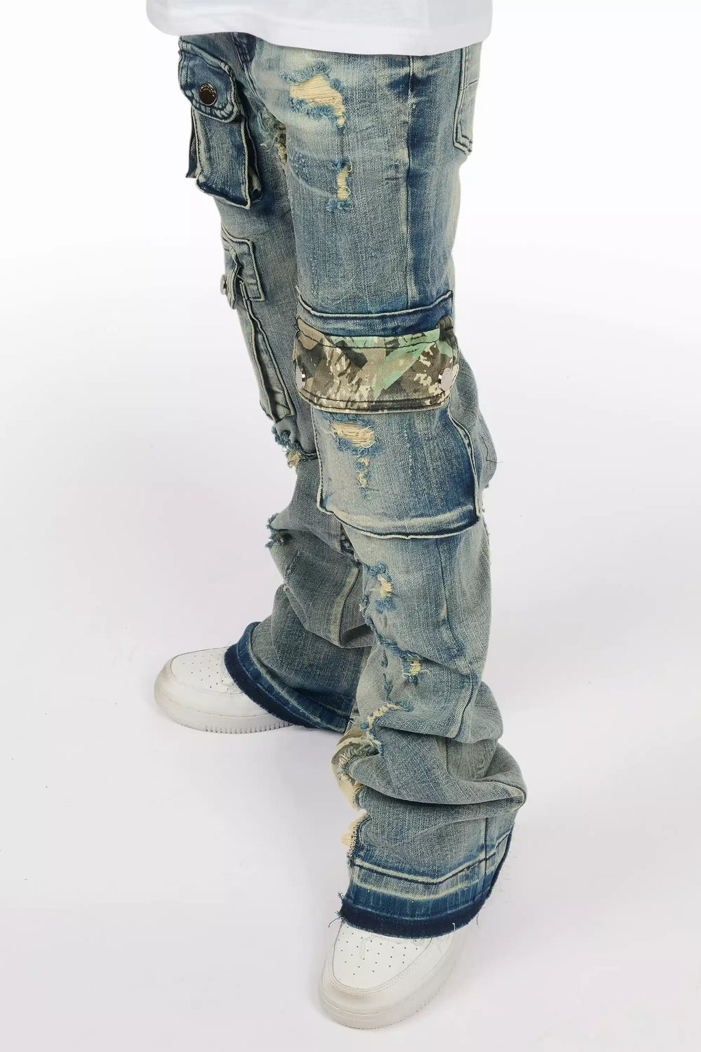 Boys Zeta Blue Stacked Flare Jean