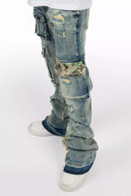 Boys Zeta Blue Stacked Flare Jean