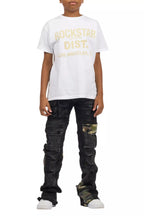 Boys Zeta Black Stacked Flare Jean