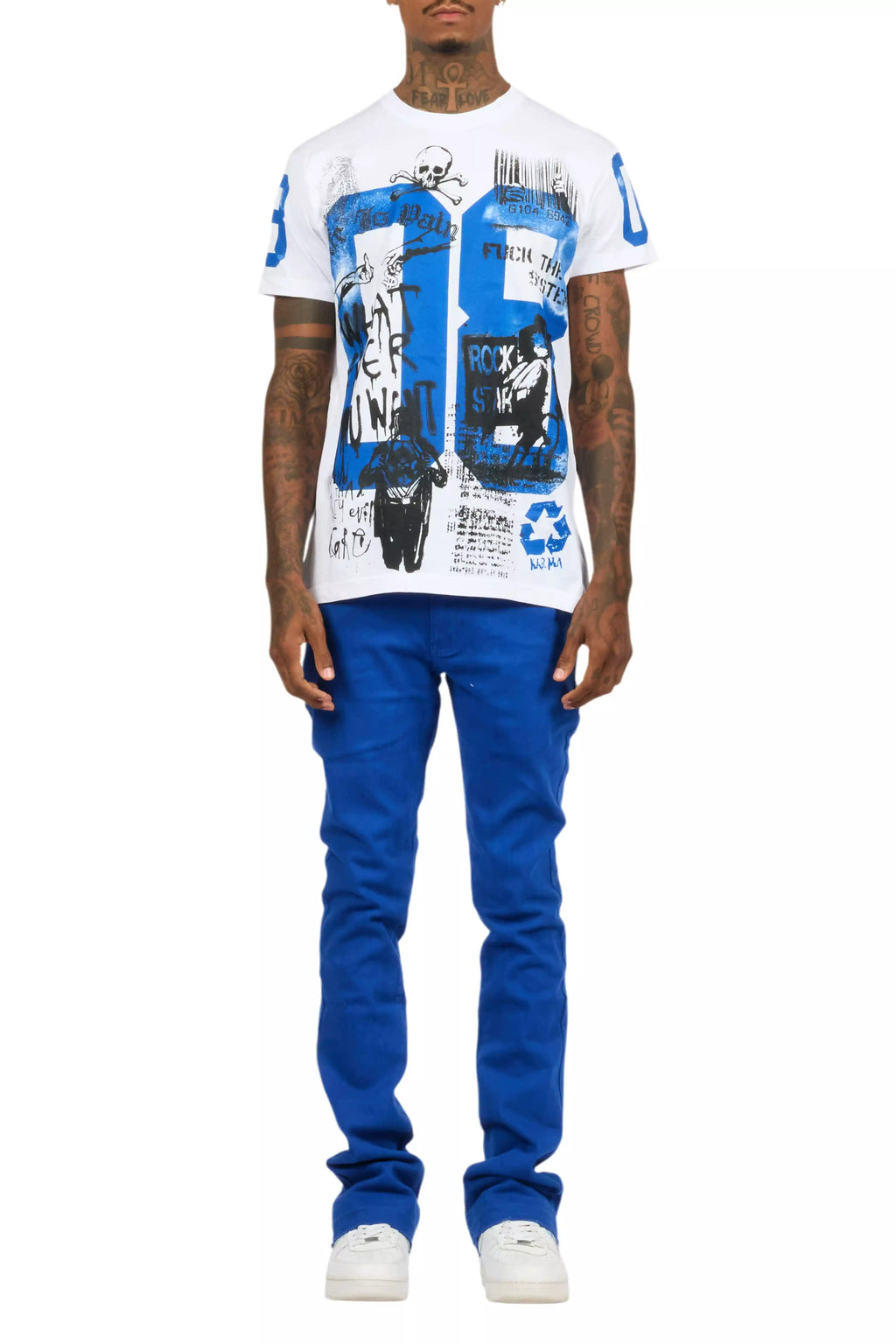 Dag Royal Blue Stacked Flare Jean