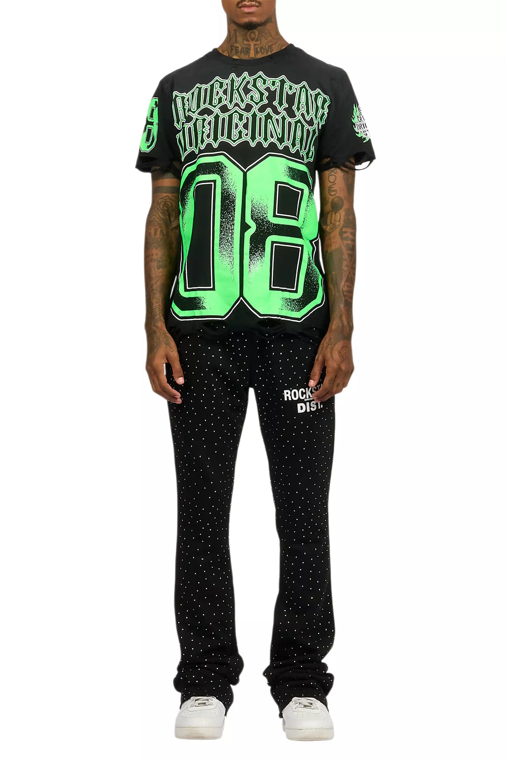 Alim Black/Green Oversized Graphic T-Shirt