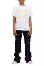 Boys Holibert Jet Black Stacked Flare Jean