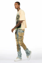 Gentry Dirty Blue Stacked Flare Jean