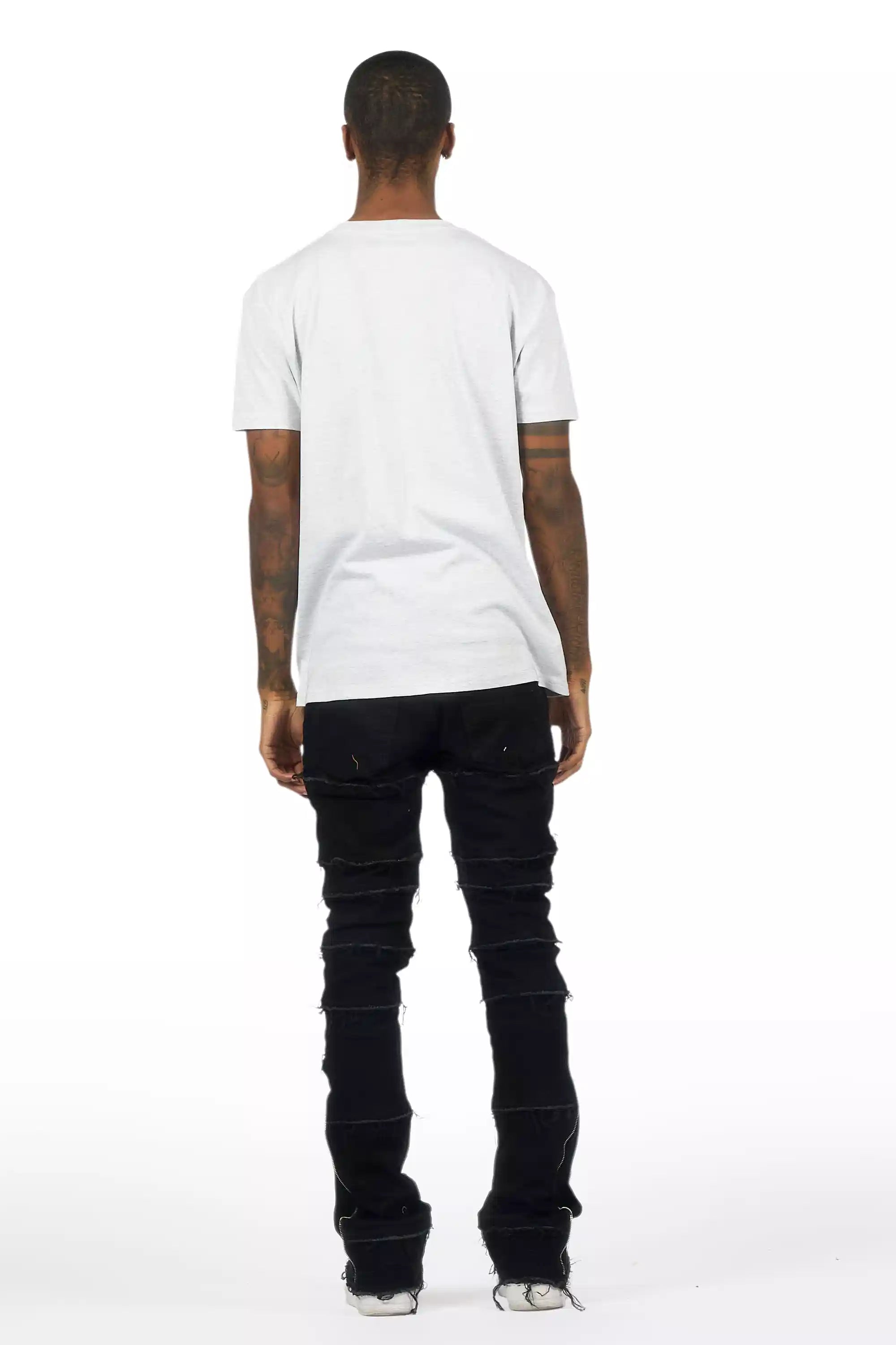 Horado Jet Black Stacked Flare Jean
