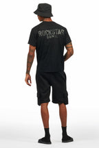 Sana Black/Black T-Shirt Cargo Shorts Set