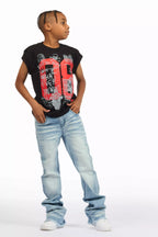 Boys Dag Dark Blue Stacked Flare Jean
