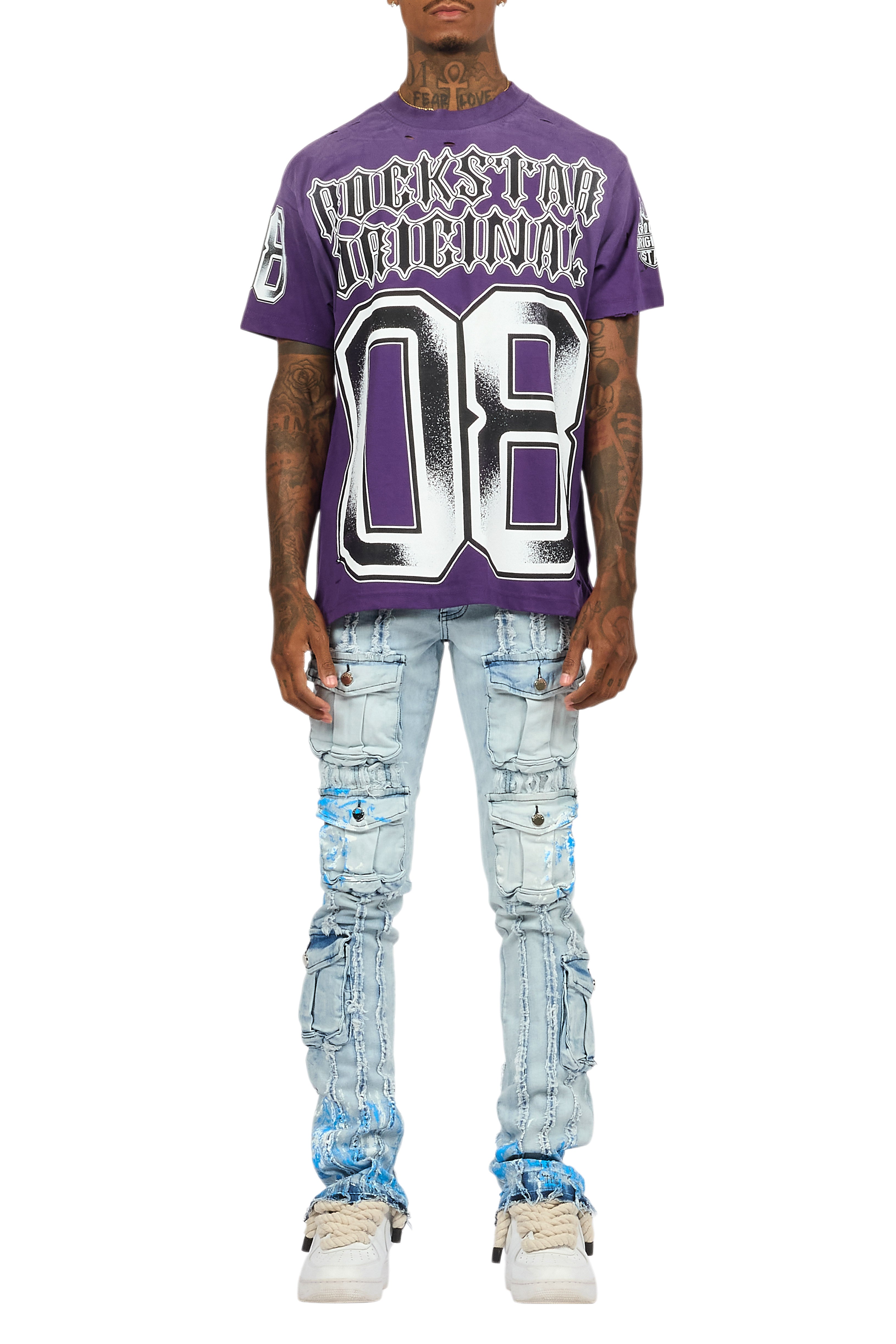 Alim Purple Oversized Graphic T-Shirt