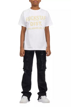 Boys Adalee Black Slim Stacked Flare Cargo Jean