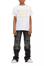 Boys Jan Black Stacked Flare Cargo Jean