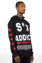 Addict Black/Red Graphic Hoodie