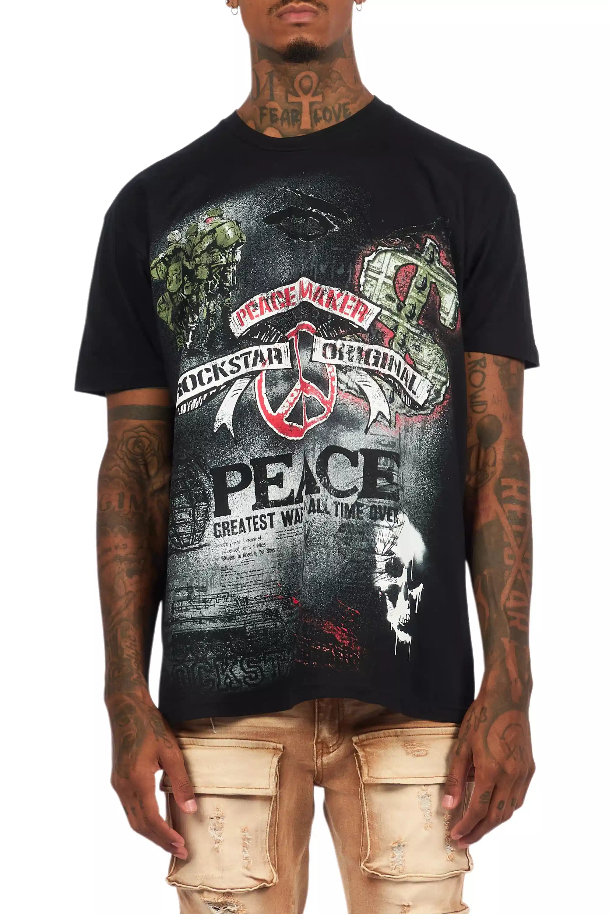 Saeko Black/Multi Oversized Graphic T-Shirt