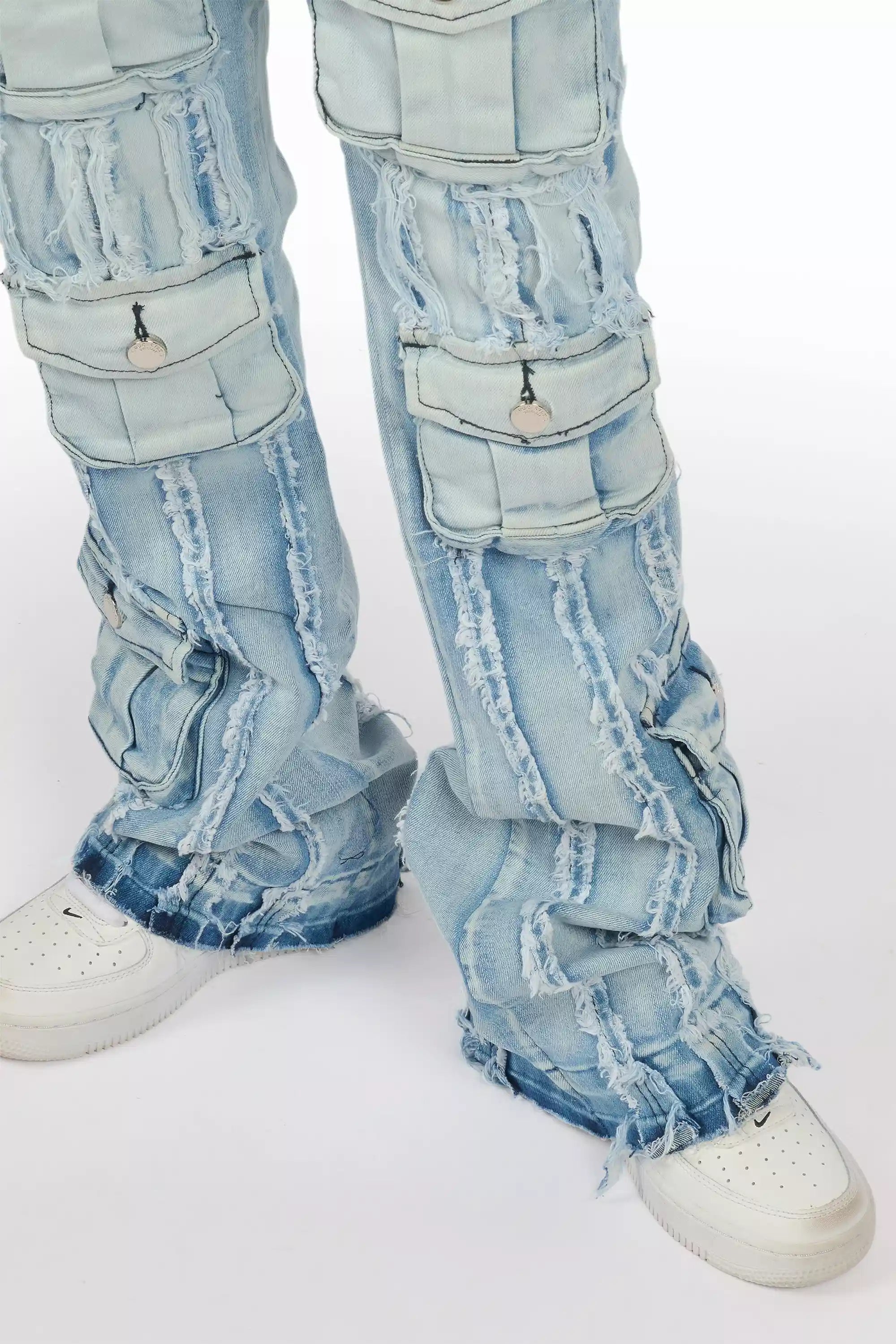 Boys Frey Light Blue Stacked Flare Jean