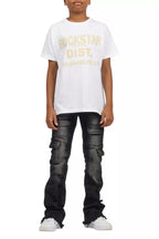 Boys Kade Black Stacked Flare Jean