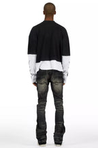 Jaymes Grey Stacked Flare Jean