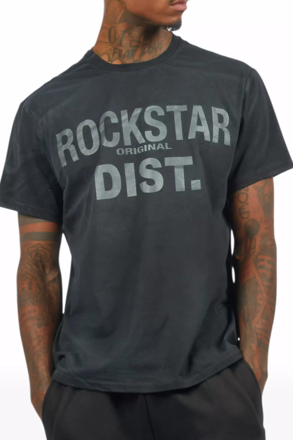 Abilio Black T-Shirt/Baggy Stacked Track Set