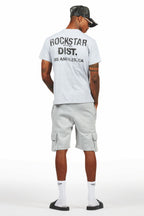 Raffer Heather Grey/Black T-Shirt Cargo Shorts Set