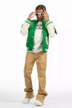Boys Balser Green Varsity Jacket