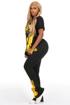 Esha Black T-Shirt Trackset