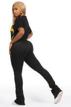 Esha Black T-Shirt Trackset